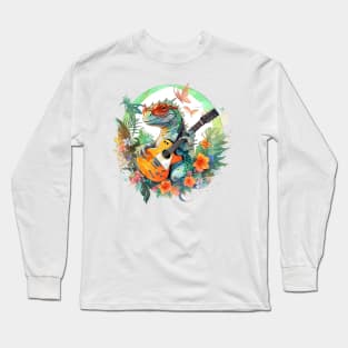 Scales and Strings: Tropical Lizard's Groovy Gig Long Sleeve T-Shirt